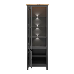 Kép 2/4 - Hesen grafit vitrin 2 ajtós (1 vitrines)