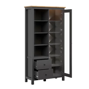 Kép 2/3 - Hesen grafit vitrin 1 ajtós 2 fiókos
