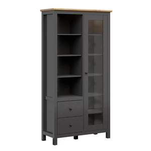 Kép 1/3 - Hesen grafit vitrin 1 ajtós 2 fiókos