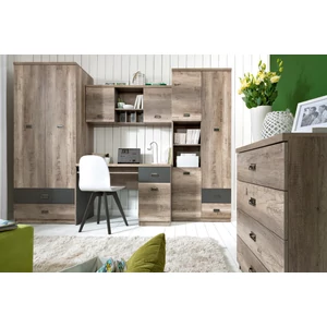 Kép 5/5 - Malcolm könyvespolc 3 ajtós 2 fiókos