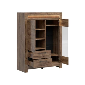 Kép 2/3 - Torin vitrin 2 ajtós (1 vitrines) 2 fiókos