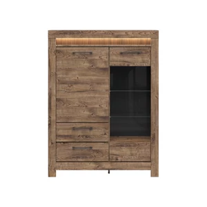 Kép 3/3 - Torin vitrin 2 ajtós (1 vitrines) 2 fiókos