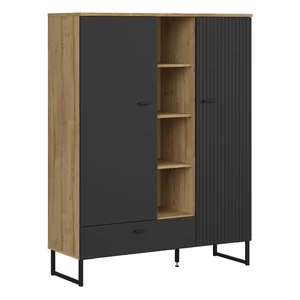 Kép 1/3 - Zenda könyvespolc 2 ajtós 1 fiókos fém lábbal