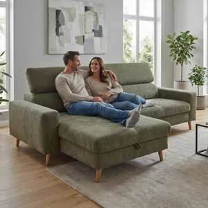 Kép 1/10 - ADA 7557 lábtartós sarokgarnitúra