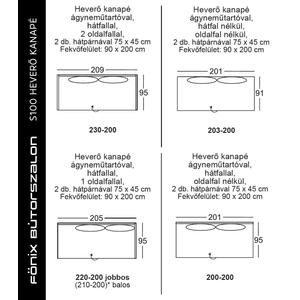 Kép 2/2 - S100 heverő kanapé balos