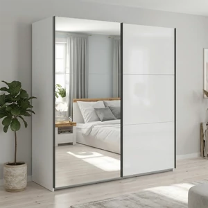 Kép 1/5 - Tetrix tolóajtós gardróbszekrény 183 cm egytükrös - bemutatódarab