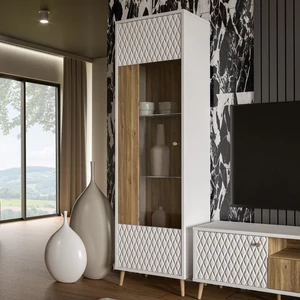 Kép 1/6 - Aksana magas vitrin LED-világítással