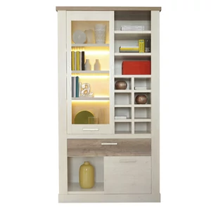 Kép 9/9 - Duro vitrin 2 ajtós (1 vitrines 1 fiókos) LED-világítással