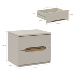 Kép 5/6 - Edwal 2-fiókos éjjeliszekrény