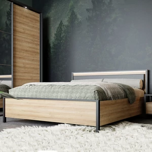 Kép 1/4 - High Rock ágykeret 160x200 cm LED-világítással