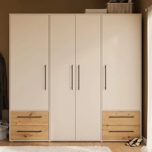 Kép 3/4 - Mokkaris nyílóajtós gardróbszekrény 4 ajtós 4 fiókos