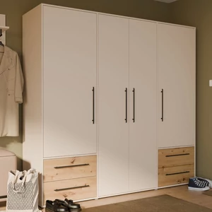 Kép 1/4 - Mokkaris nyílóajtós gardróbszekrény 4 ajtós 4 fiókos
