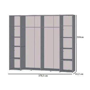 Kép 2/2 - Narago toló-nyílóajtós gardróbszekrény