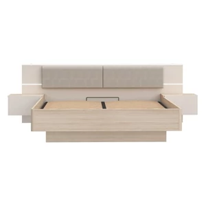 Kép 3/10 - Panoptik ágyneműtartós ágykeret 160x200 cm, éjjeliszekrényekkel