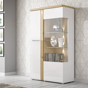 Kép 1/9 - Tuluza vitrines szekrény 2 ajtós (1 vitrines)