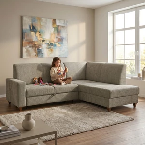 Kép 1/5 - Family sarokgarnitúra, ágyazható, ágyneműtartós balos