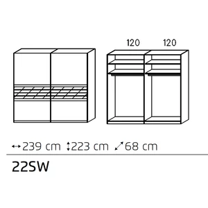 Kép 4/4 - Coleen tolóajtós gardróbszekrény 240 cm