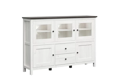 Hesen világos vitrines komód 5 ajtós (3 vitrines) 2 fiókos