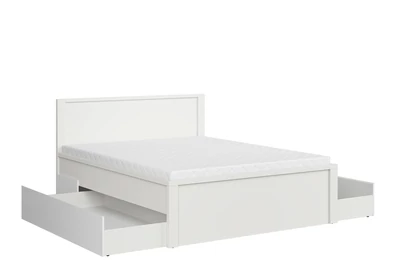 Kaspian ágykeret 160 cm támlás 2 db ágyneműtartó fiókkal fehér