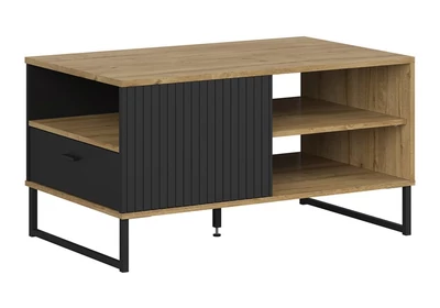 Zenda kávézóasztal 1 fiókos fém lábbal