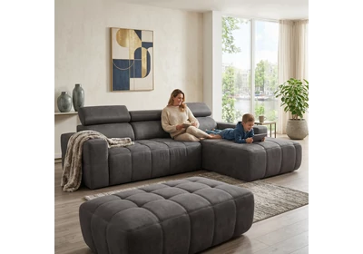 7549 kárpitos sarokgarnitúra lábtartós balos