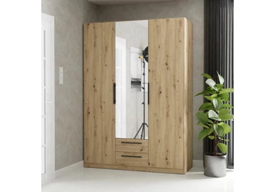 Cadixo gardróbszekrény tükrös-fiókos, 150 cm