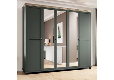 Evora gardróbszekrény 5 ajtós, tükrös