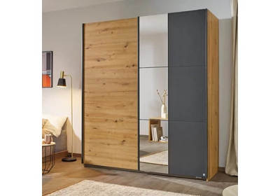 Slide tolóajtós gardróbszekrény tükörrel 175 cm