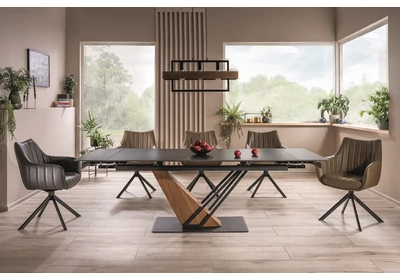 Genesis étkezőasztal fekete márványmintás kerámia asztallappal