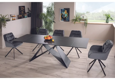 Westin étkezőasztal edzett üveg-kerámia asztallappal SAHARA NOIR