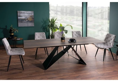 Westin étkezőasztal fahatású edzett üveg-kerámia asztallappal