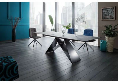 Westin I étkezőasztal edzett üveg fekete asztallappal