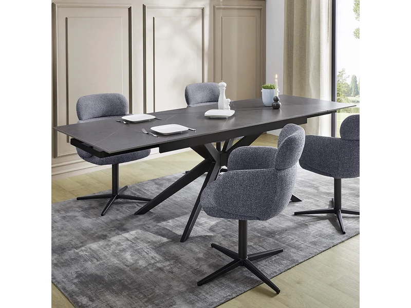 Campus 240 cm-re kihúzható kerámiafelületes étkezőasztal