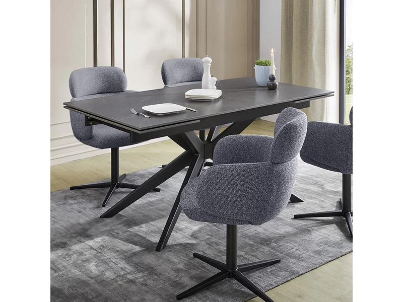 Campus 240 cm-re kihúzható kerámiafelületes étkezőasztal