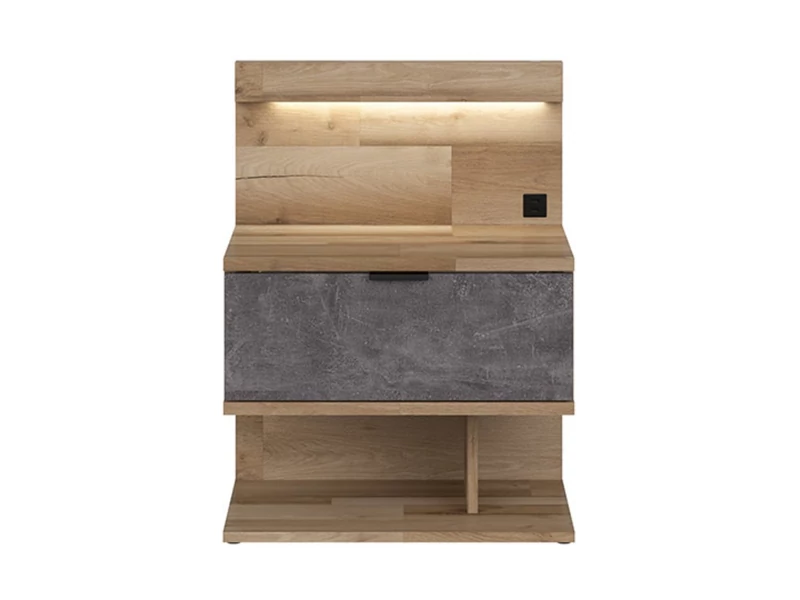 Arica éjjeliszekrény, 1 fiókos balos, USB, LED