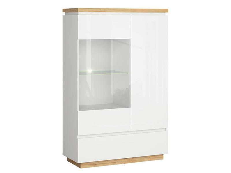 Erla vitrines szekrény 2 ajtós (1 vitrines) 1 fiókos