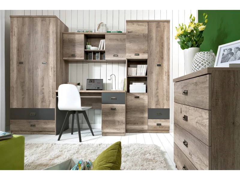 Malcolm könyvespolc 3 ajtós 2 fiókos