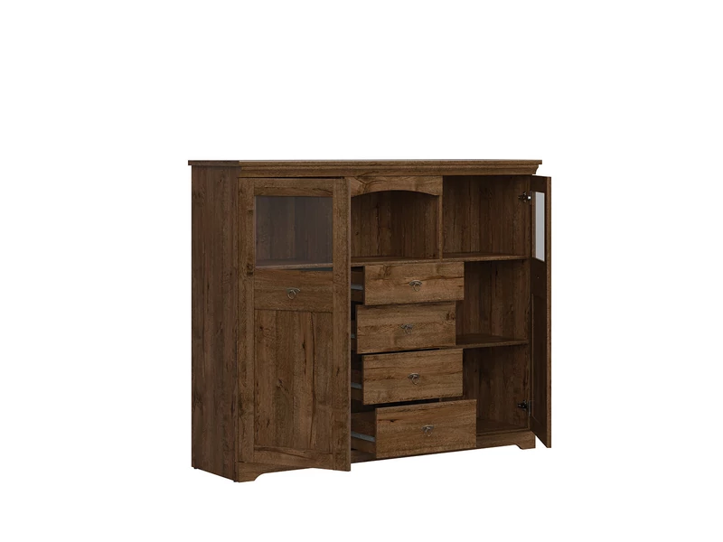 Patras vitrines komód 2 ajtós 4 fiókos