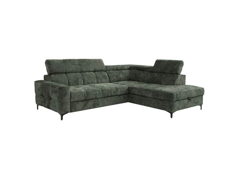 Leno ottomános sarokgarnitúra, ágyazható, ágyneműtartós jobbos