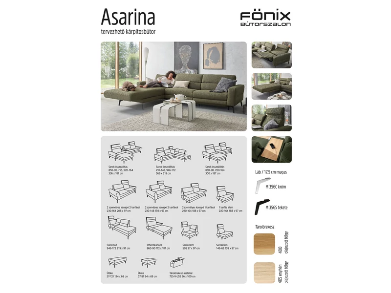 Asarina tervezhető kárpitosgarnitúra