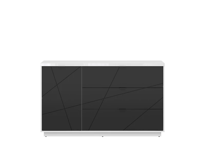 Forn komód 1 ajtós 3 fiókos fekete-fehér