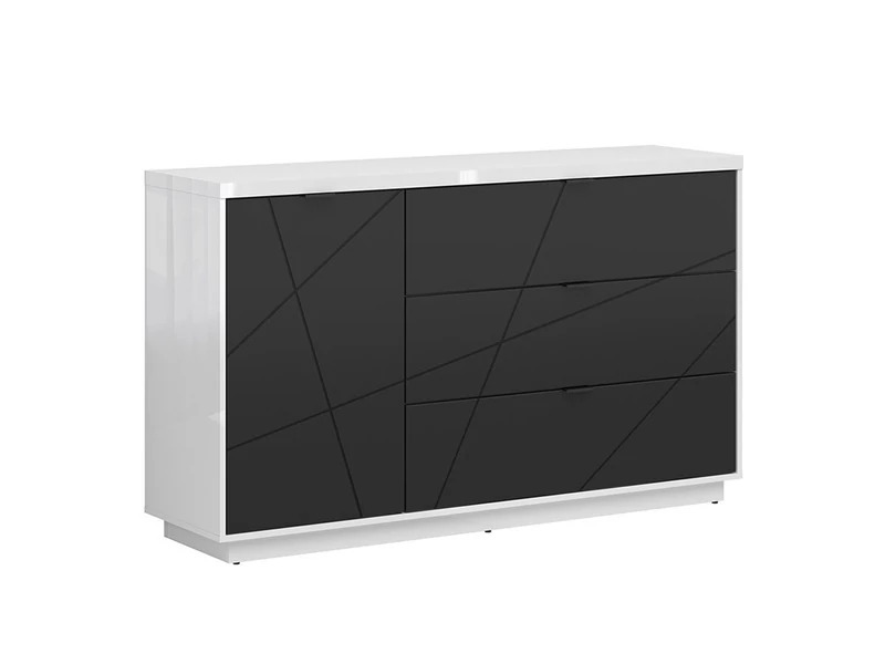 Forn komód 1 ajtós 3 fiókos fekete-fehér