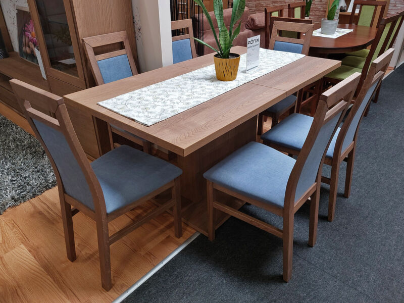 Rovere étkezőasztal 6 db Fanni székkel - bemutatódarab