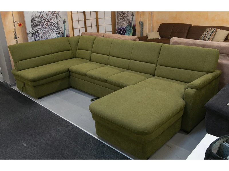 Prum U-alakú ülőgarnitúra, ágyazható, ágyneműtartós