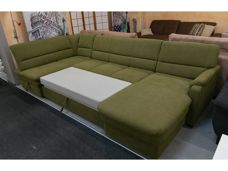 Prum U-alakú ülőgarnitúra, ágyazható, ágyneműtartós