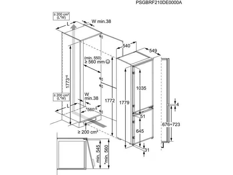 Electrolux ColdSense 500 Beépíthető alulfagyasztós kombi hűtő - LND5FE18S