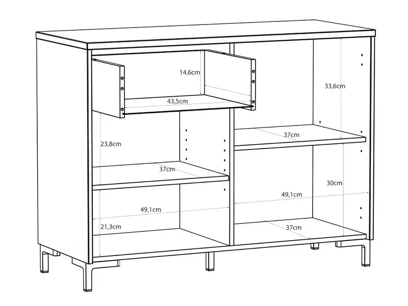 Bixbite komód 2 ajtós 1 fiókos