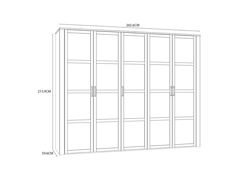 Bohol gardróbszekrény 5 ajtós