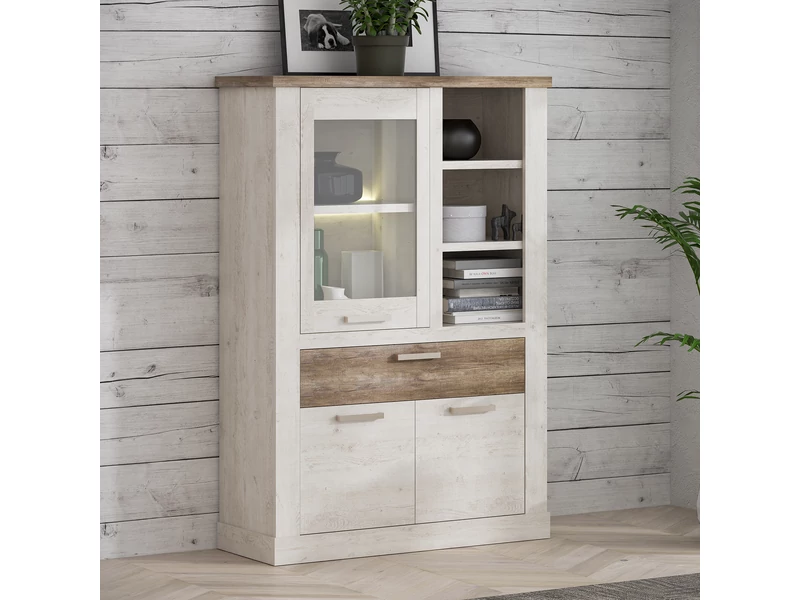 Duro vitrin 3 ajtós (1 vitrines) 1 fiókos LED-világítással
