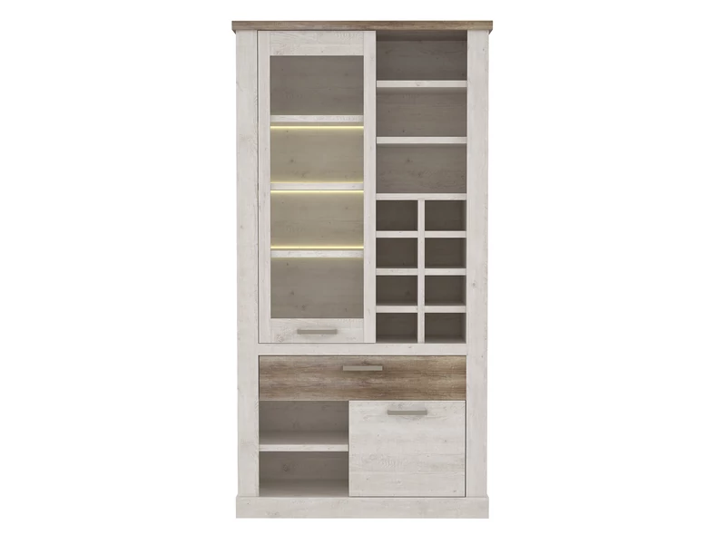 Duro vitrin 2 ajtós (1 vitrines 1 fiókos) LED-világítással